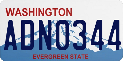 WA license plate ADN0344