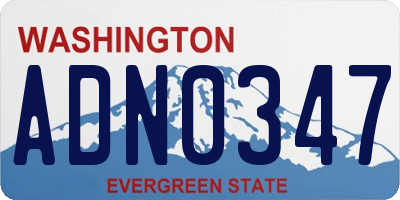 WA license plate ADN0347