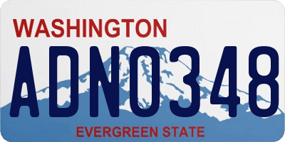 WA license plate ADN0348