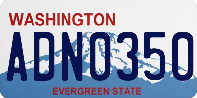 WA license plate ADN0350