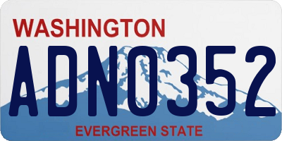 WA license plate ADN0352