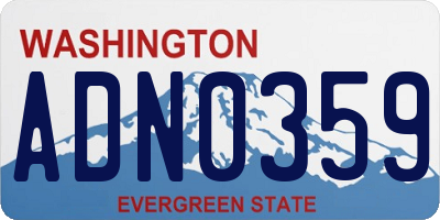 WA license plate ADN0359