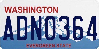 WA license plate ADN0364