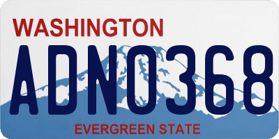 WA license plate ADN0368