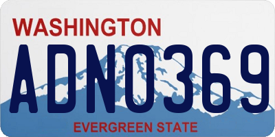 WA license plate ADN0369