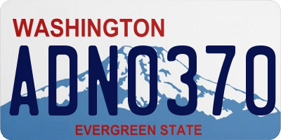 WA license plate ADN0370