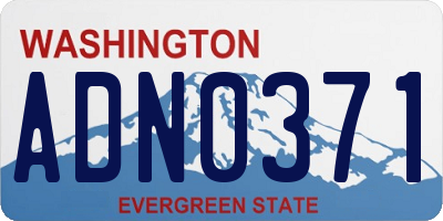 WA license plate ADN0371