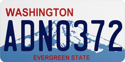 WA license plate ADN0372