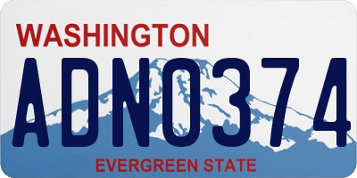 WA license plate ADN0374