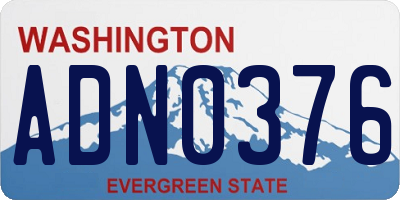 WA license plate ADN0376