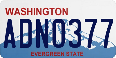 WA license plate ADN0377