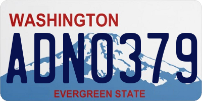 WA license plate ADN0379