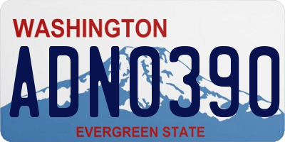WA license plate ADN0390