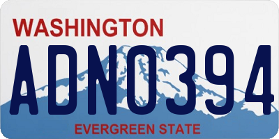 WA license plate ADN0394