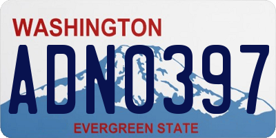 WA license plate ADN0397