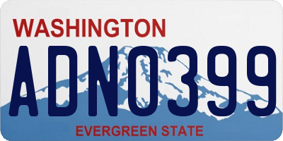 WA license plate ADN0399