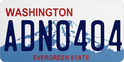 WA license plate ADN0404