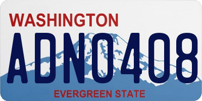 WA license plate ADN0408