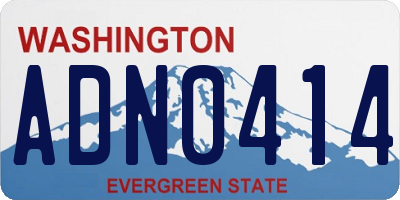 WA license plate ADN0414
