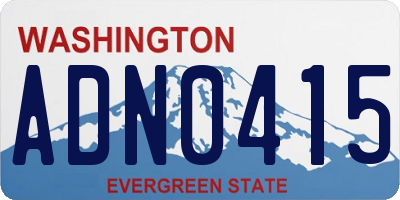 WA license plate ADN0415