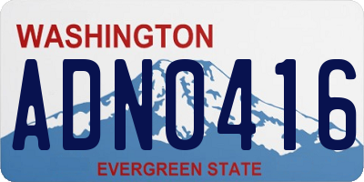 WA license plate ADN0416