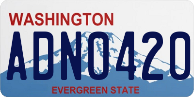 WA license plate ADN0420