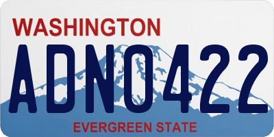 WA license plate ADN0422