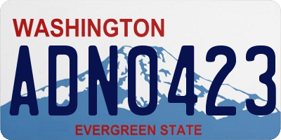 WA license plate ADN0423