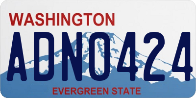 WA license plate ADN0424