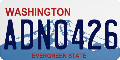 WA license plate ADN0426