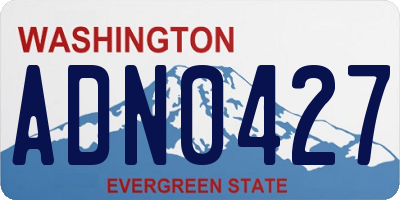 WA license plate ADN0427