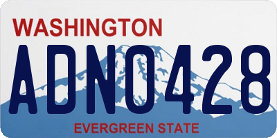 WA license plate ADN0428