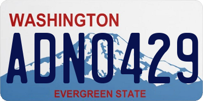 WA license plate ADN0429