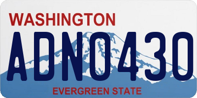 WA license plate ADN0430