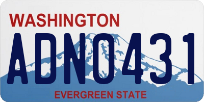 WA license plate ADN0431