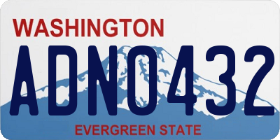 WA license plate ADN0432