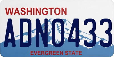 WA license plate ADN0433