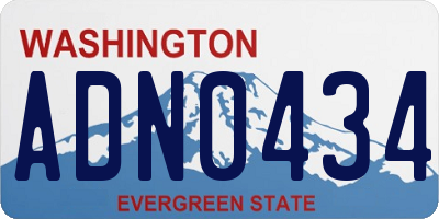 WA license plate ADN0434