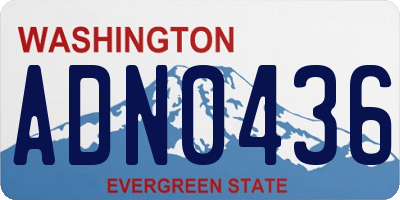 WA license plate ADN0436