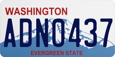 WA license plate ADN0437