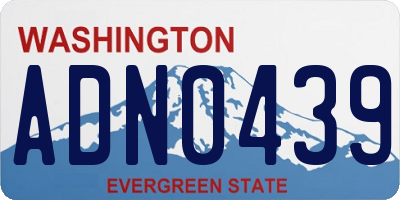 WA license plate ADN0439