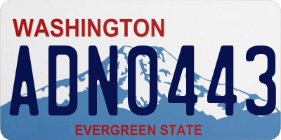 WA license plate ADN0443