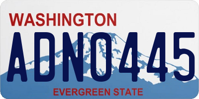 WA license plate ADN0445