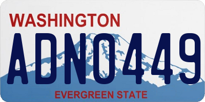 WA license plate ADN0449