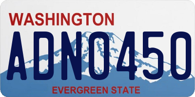 WA license plate ADN0450
