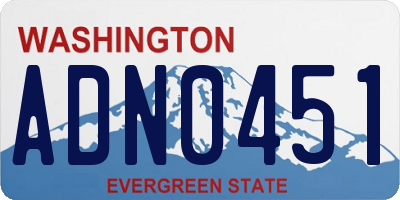 WA license plate ADN0451