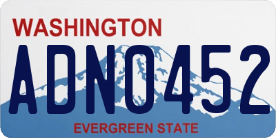 WA license plate ADN0452