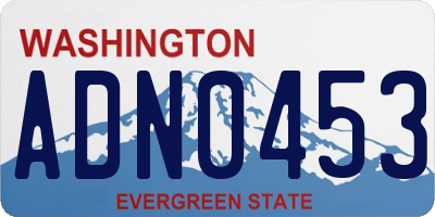 WA license plate ADN0453