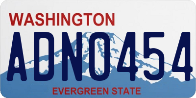 WA license plate ADN0454