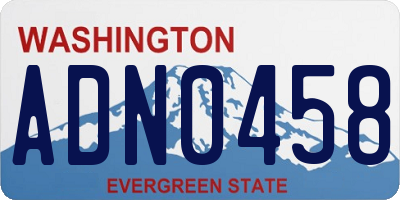 WA license plate ADN0458